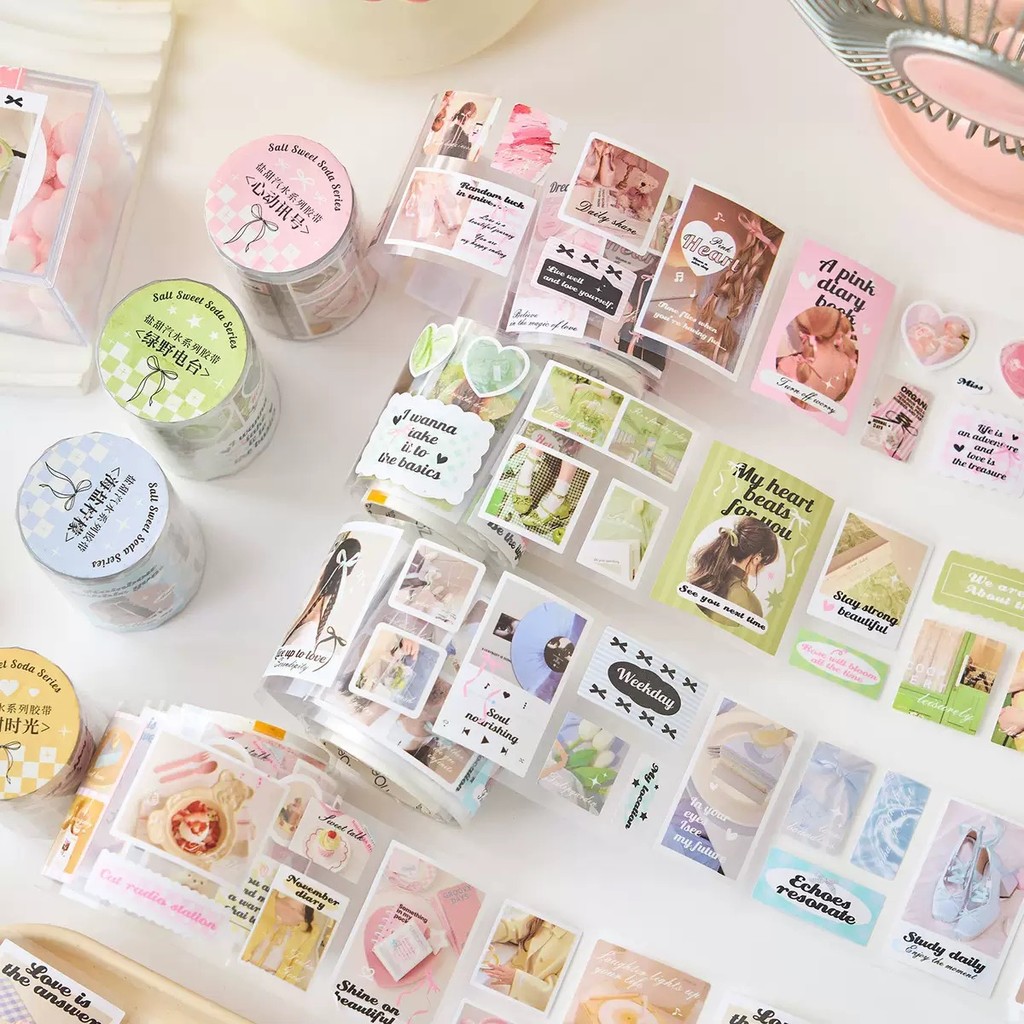 

Sticker Deco Masking Tape Stiker Aesthetic Korea Jurnal Diy Scrapbook Tape Selotip Lucu Deco Journal Planner Diary For Student Back To School Office Stationery