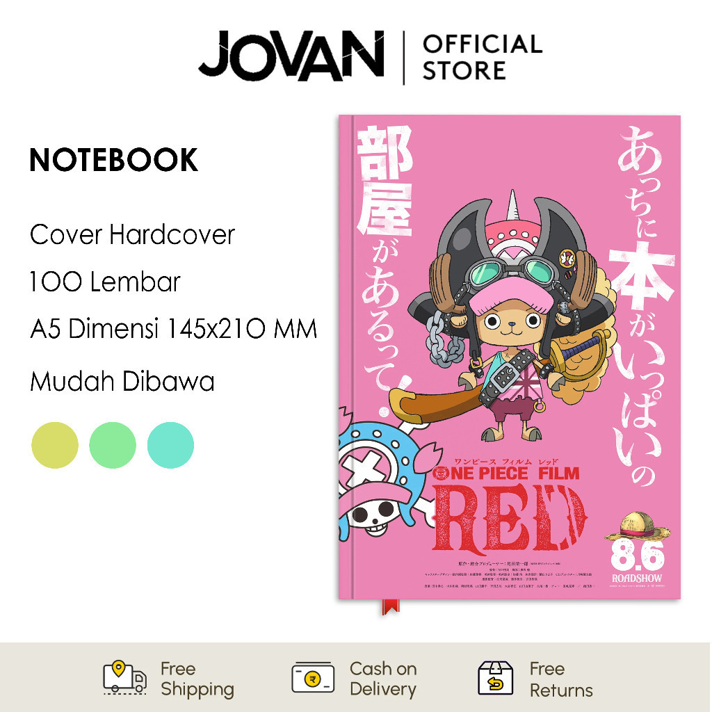 

Notebook Hardcover Custom One Piece Red Chopper Buku Tulis Catatan Note Agenda Planner Jurnal Diary Notebook Anime