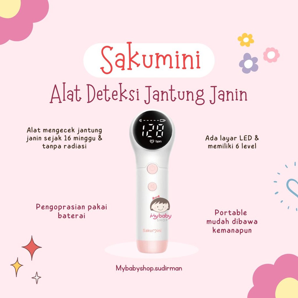 Sakumini Fetal Doppler Heart Rate Monitor - Alat Deteksi Jantung Janin USG Portable