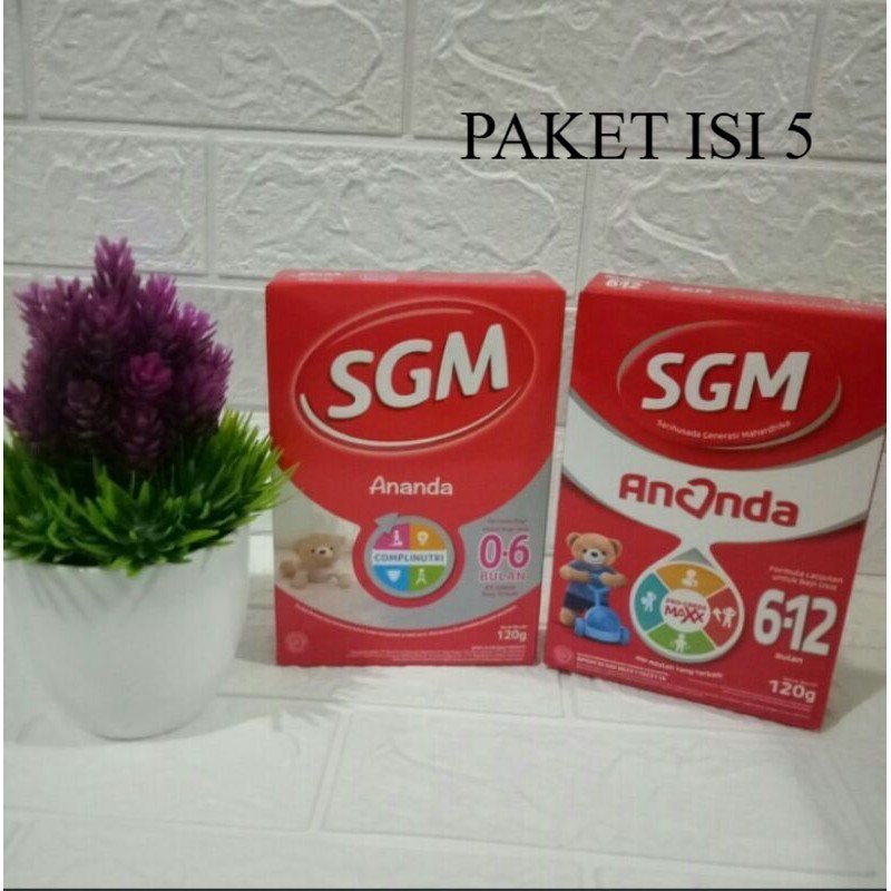 SGM Ananda Isi 5 120gr 0-6 Dan 6-12 Bulan Susu Formula Pertumbuhan Bayi