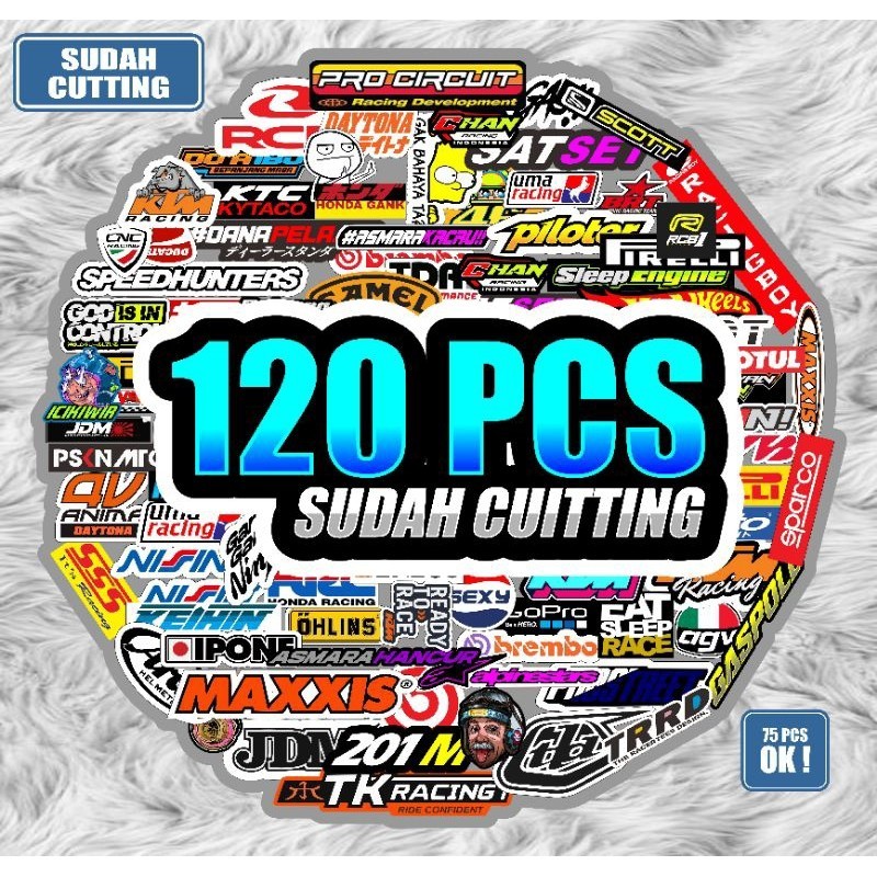 

Stiker pack racing isi 120pcs bahan vynil anti air sudah cutting