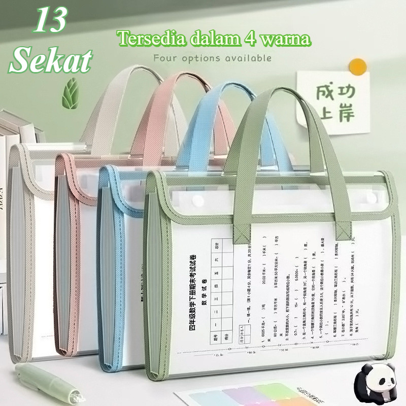 

【ready】13 Sekat Transparan File Folder Document Bag Tas Dokumen File A4 Ukuran Map Tas Dokumen A4 Folder Map Kerja Document