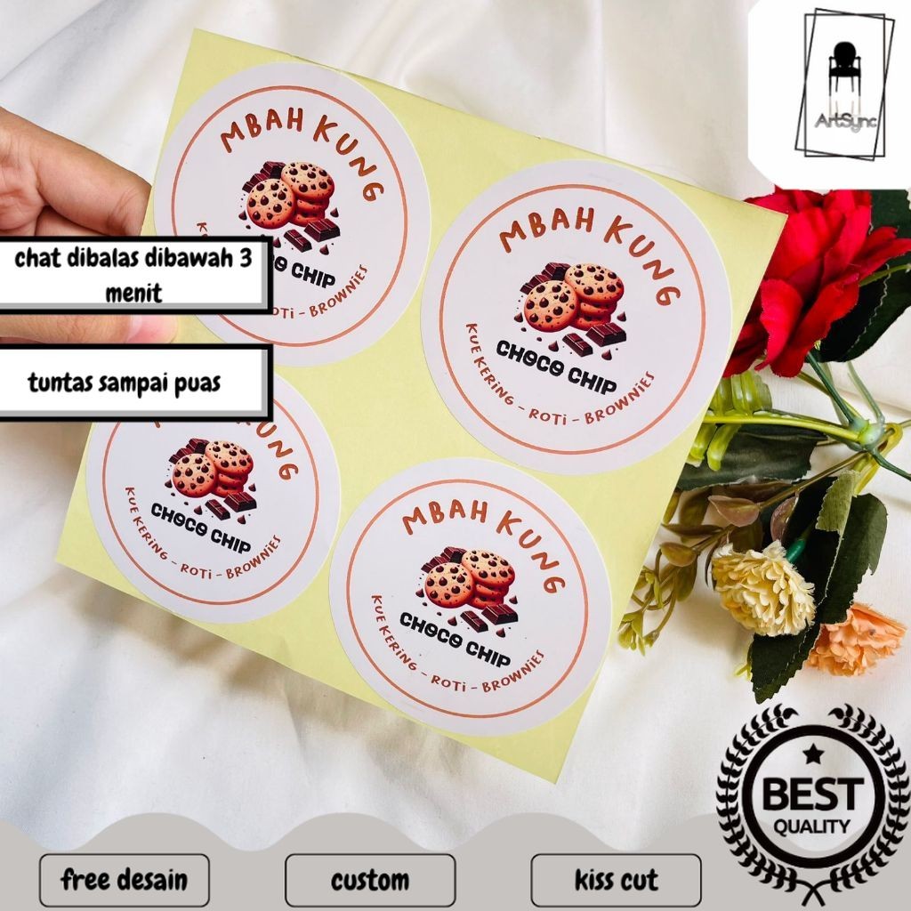 

Syncart 2-4 Sticker Toples Kue Kering Bulat Stiker Chromo Custom Cookies Lebaran Idul Fitri Murah