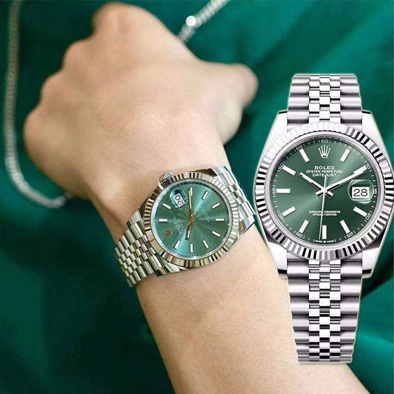 Swiss Rolex【100% ASLI ROLEX】Jam Tangan Rolex Pria M126334-0028 Automatic 18K Gold Teflon Material 41