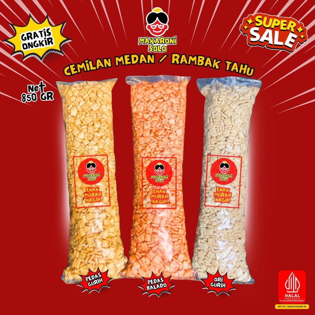 

1 Ball Krupuk Rambak Tahu Cemilan Medan Kerupuk Kotak Rasa Balado, Pedas Asin, Cemilan Snack Pedas Bisa Cod Rambak Tahu