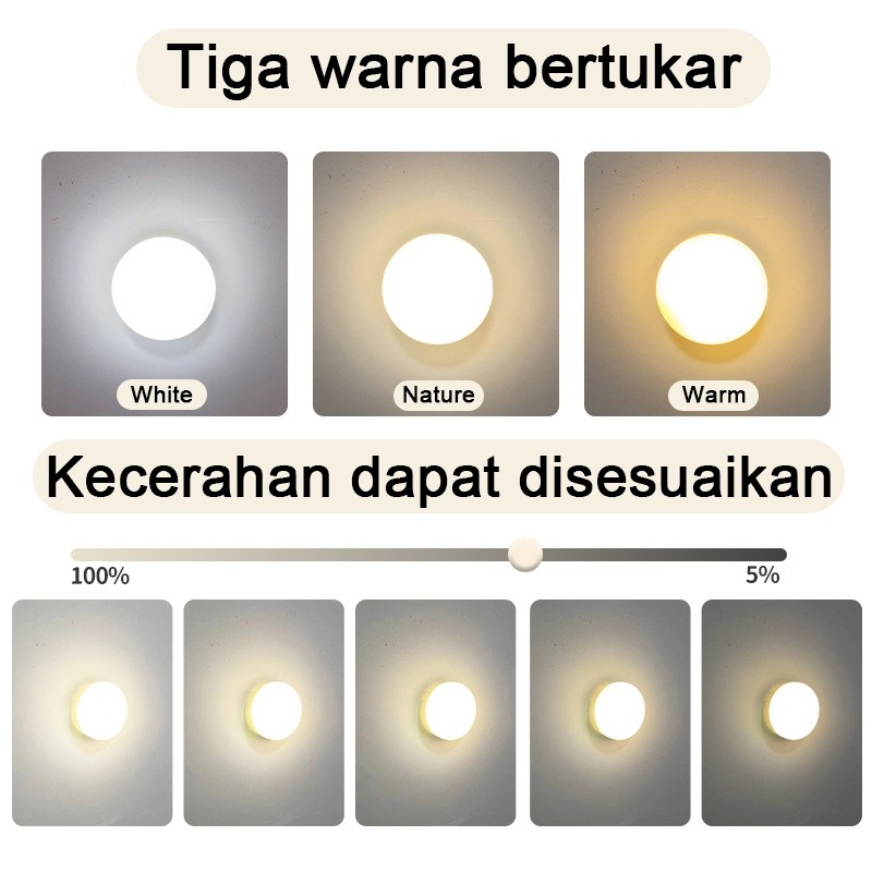 TERBARU LAMPU TIDUR LED SENSOR OTOMATIS - HEMAT ENERGI, UNTUK KAMAR & KOS, BISA DICHARGE