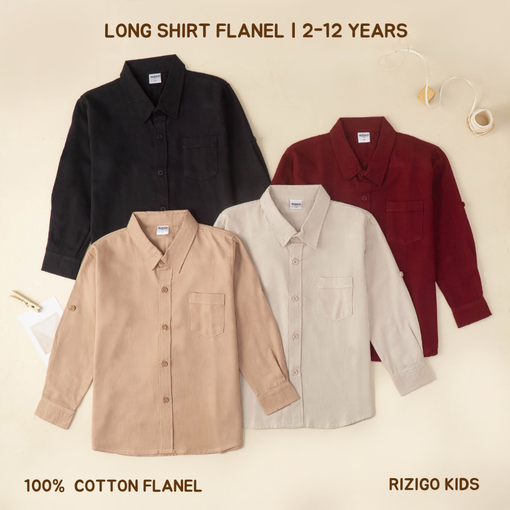 Rizigo Kids Kemeja Flanel Anak 2-12 Tahun Series 1 - Kemeja Anak Laki Laki Lengan Panjang