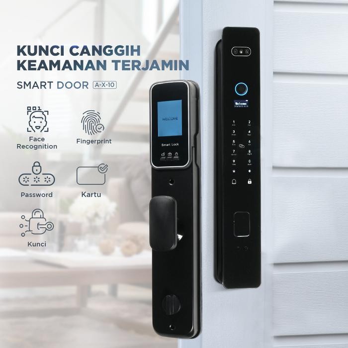

Smart Door Lock Face Recognition Camera Password Fingerprint Card Kartu Kunci Pintu A2