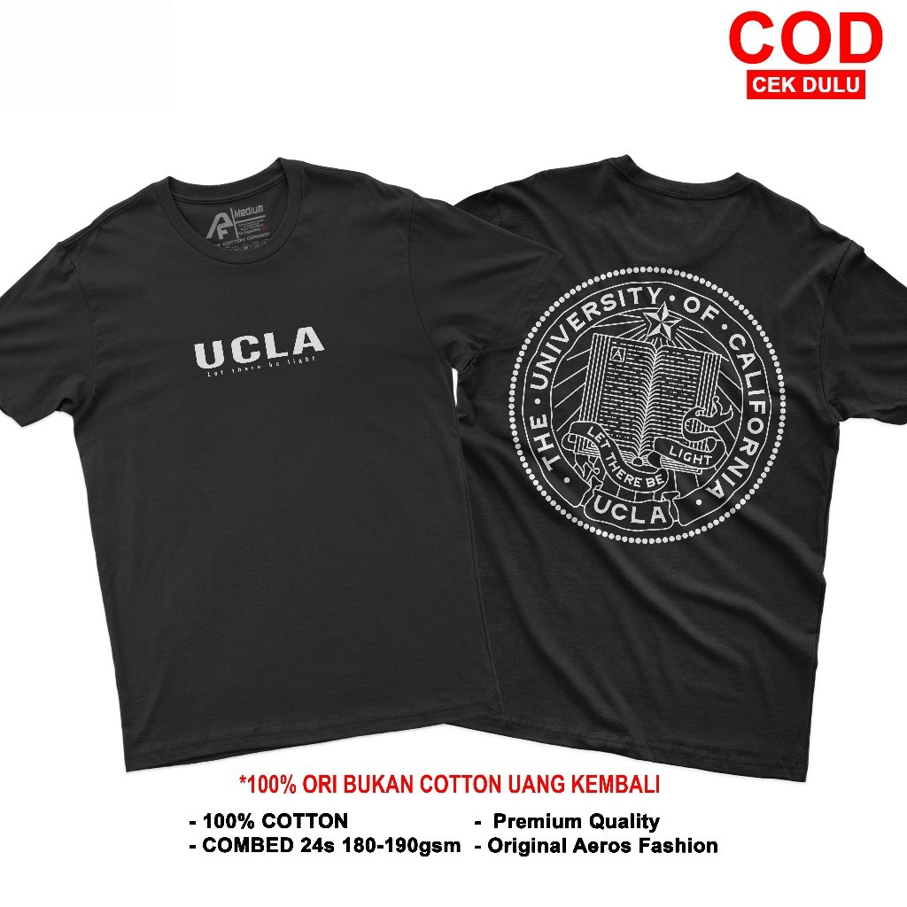 Kaos UCLA University Tshirt Cotton Combed 24s Unisex