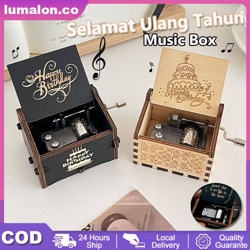 cod Kotak Musik Kayu Putar Manual Selamat Ulang Tahun Kotak Musik Kayu Terbaru Kotak Musik Kayu Anti