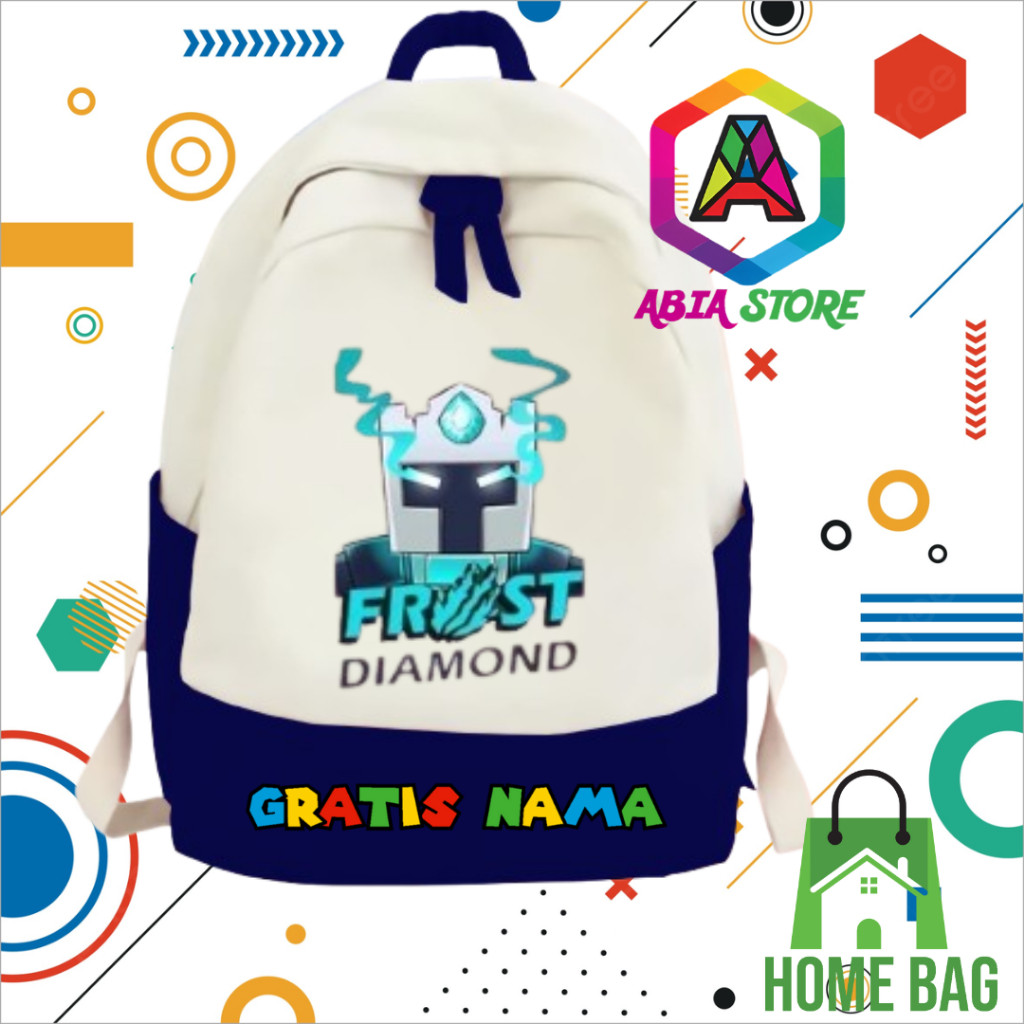 TAS RANSEL BACKPACK ANAK SEKOLAH COSTUM FROZ DIAMON MINICRAFT (FREE NAMA)