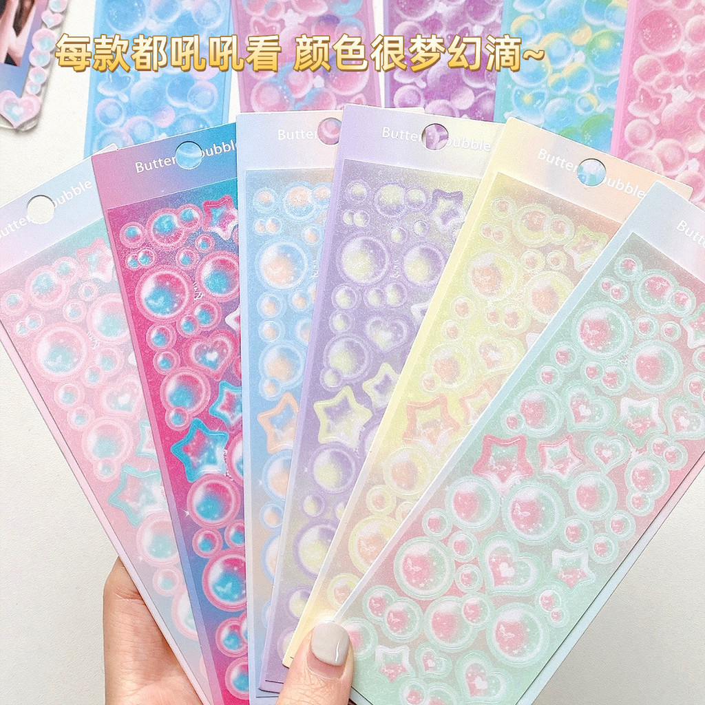

Glitter Cute Hand Account Star Sticker Bubble Chucks Handbook Material Laser Decal Planner Stickers