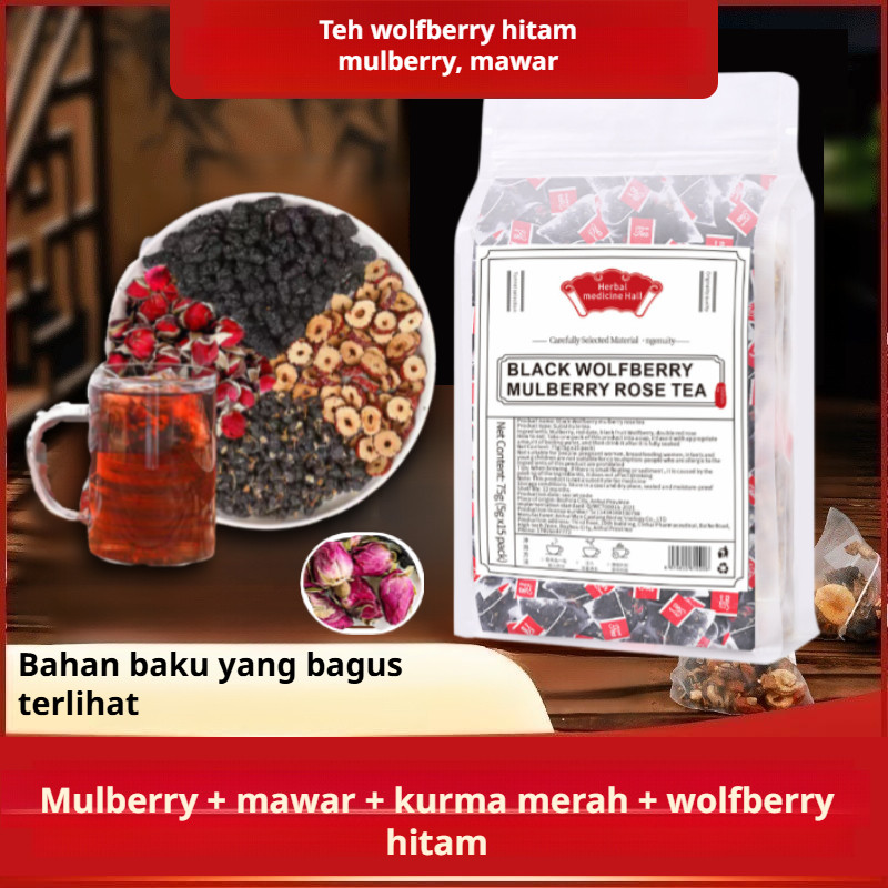 

⭐COD+24H Pengiriman Cepat⭐Black Wolfberry Mulberry Red Date Tea Teh wolfberry hitam, mulberry, mawar teh wolfberry murbei teh herbal sachet