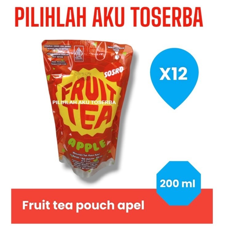 

Fruit Tea Sosro APEL Kemasan POUCH 200 ml - ( HARGA 12 PCS )