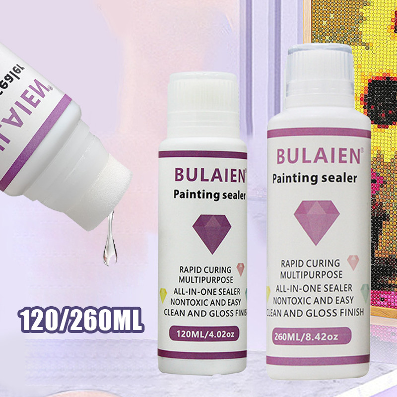 

【BARU】260ml Lem Lukisan Diamond Painting Sealer / DIY Diamond Painting Conserver Sealing Glue Permanent Hold Shine Effect Sealer Brightener For 5d Diamond Painting