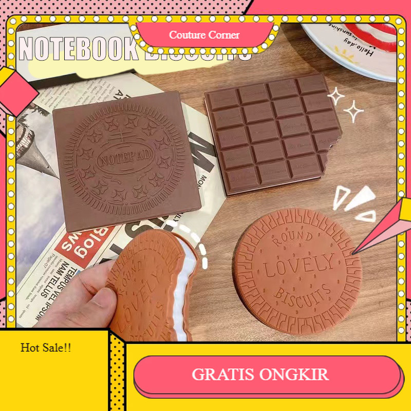 

【CORNER1】 SALE!! Notebook Mini Motif Lucu Biskuit Cokelat Isi 80 Lembar Buku Catatan