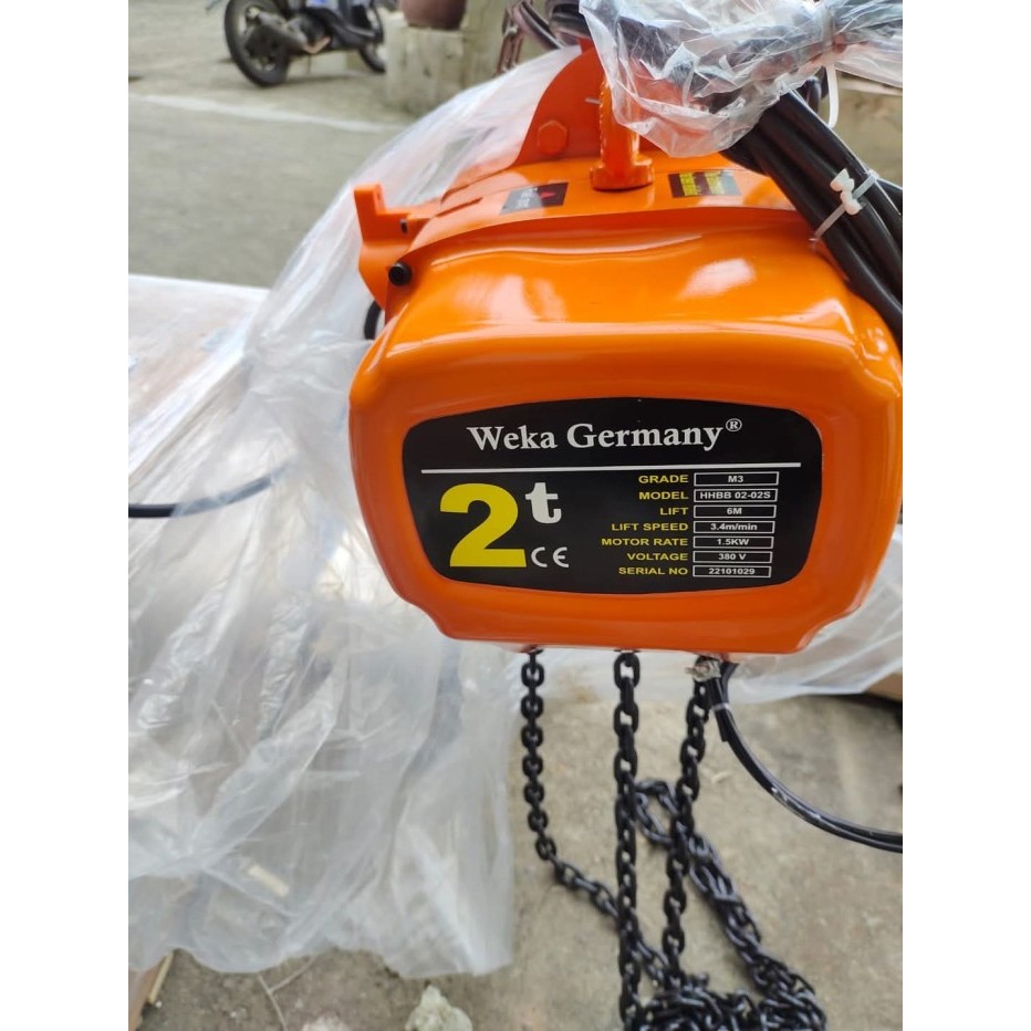 Weka Electric chain hoist 2 ton 6M 12M 15M 20Meter Mesin katrol elektrik 1 phase - 2TON x 6METER