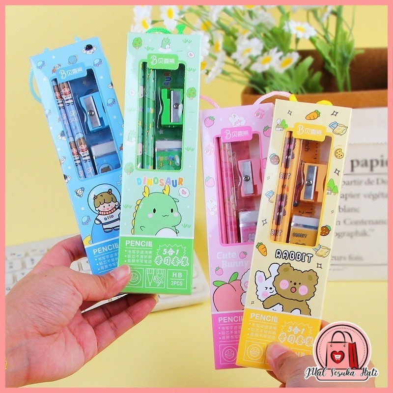 

2013 Stationary Set Alat Tulis 5 In 1 / Set Alat Tulis Kartun / Set Alat Tulis 5 In 1 Lucu / Set Alat Tulis Anak Motif Kartun Y1905