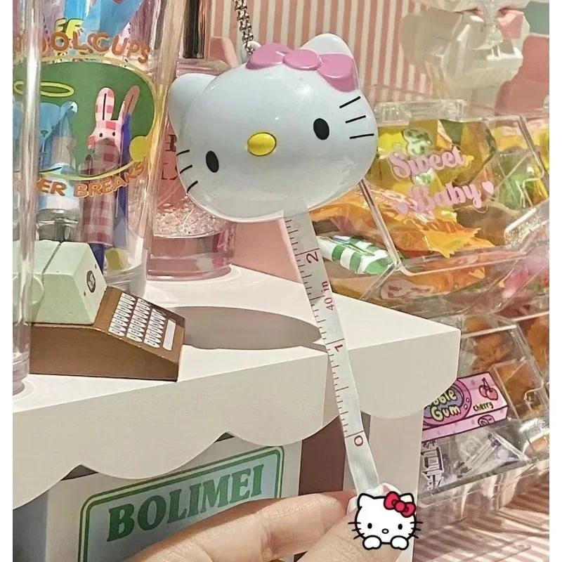 

Sanrio Hello Kitty Retractable Tape Measure - Adorable Mini Ruler with Charm, Portable Measuring Tool for DIY & Crafts