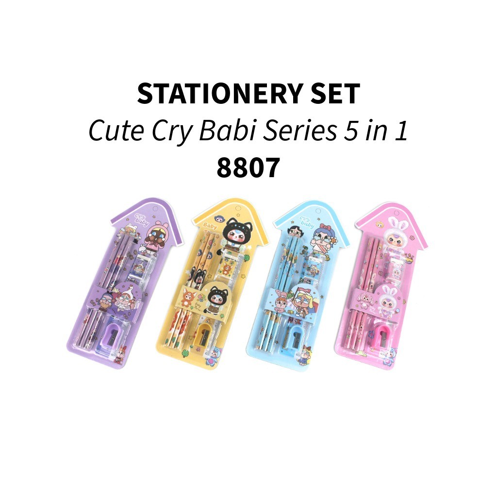 

6in1 Stationery Set 8807 / Paket Alat Tulis Anak Karakter 6in1