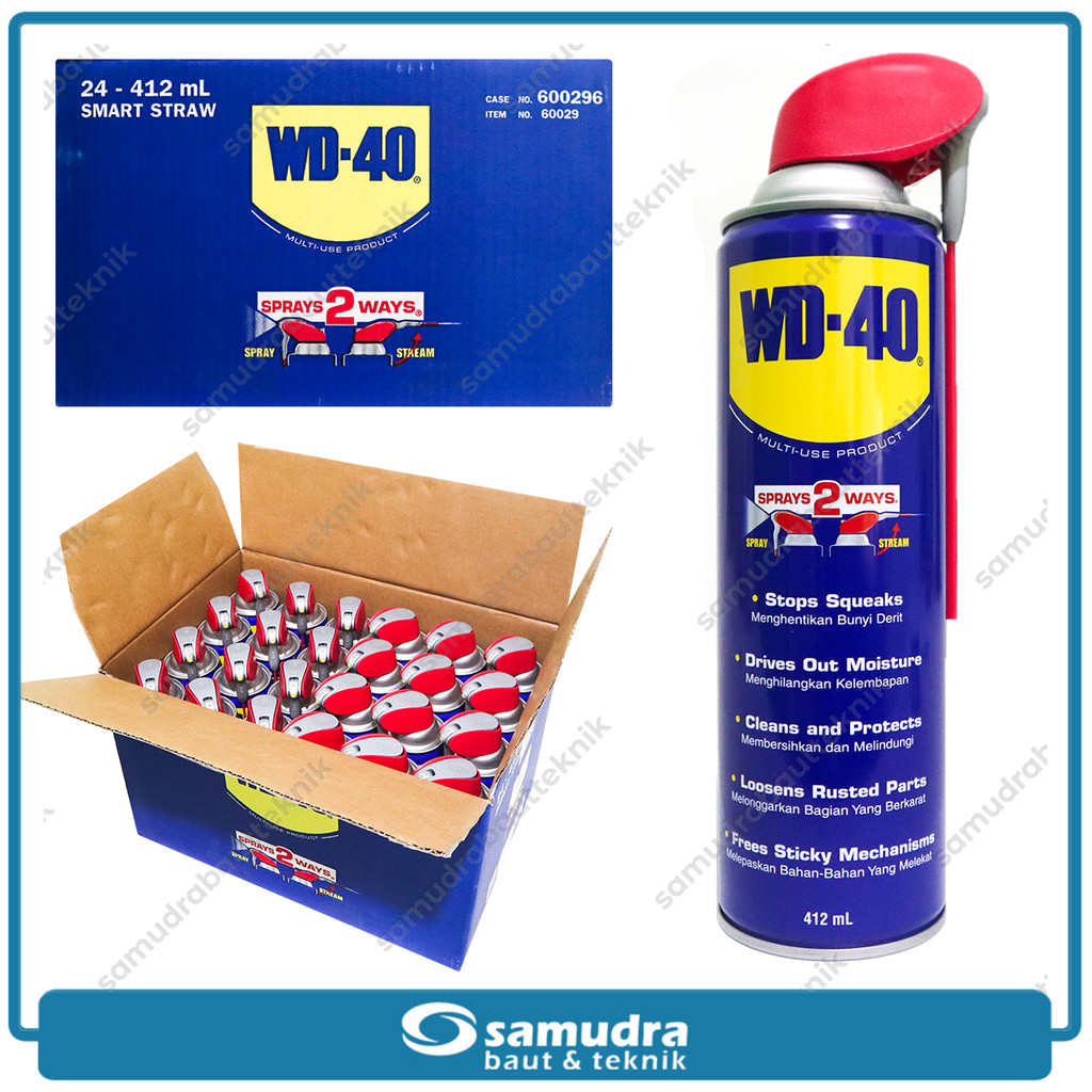 WD-40 1 Dus 24 pcs 412 ml Penetran Pelumas Lubricant Cairan Anti Karat Serbaguna