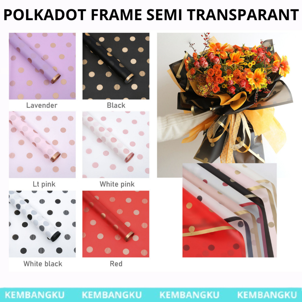 

(PACK ISI 20) Cellophane Polkadot Semi Transparant