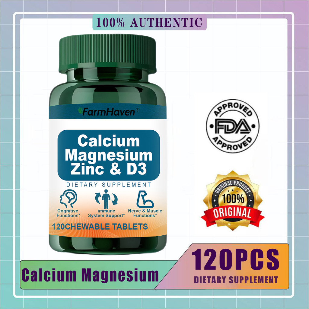Tablet Kunyah Kalsium Magnesium Zinc & D3 Dukung Tulang, Sendi & Daya Tahan Tubuh Vitamin Tulang & I