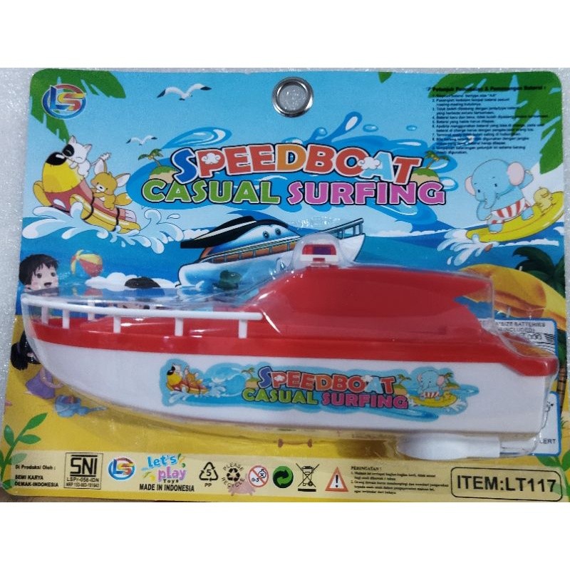 MAINAN PERAHU AIR SPEEDBOAT CASUAL / MAINAN ANAK PERAHU BATERAI / MAINAN PERAHU ANAK LT117