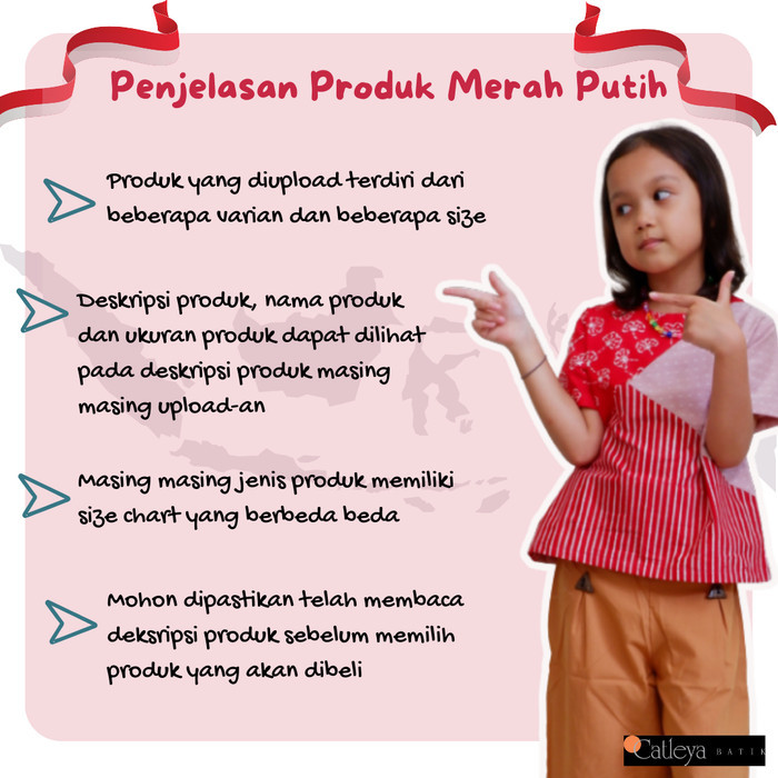 ✨LARIS✨ -Catleya Batik Koleksi Merah Putih Blus Tunik Lengan Panjang Anak Cewek - B Larissa-TEEN