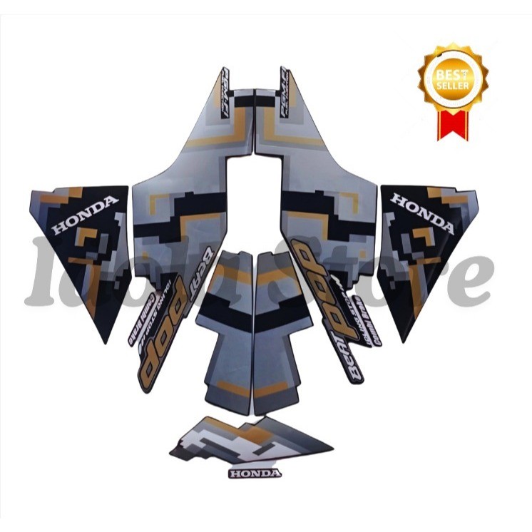Stiker Striping Beat Pop 2017 Silver Lis Les Body Motor Honda Beat Pop 2017 Terbaik