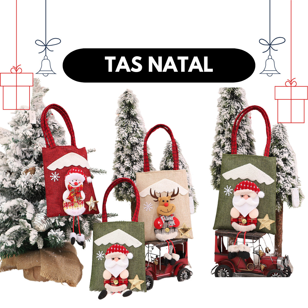 

DECORRY (TN01) Tas Kado Permen Natal Christmas Goodie Bag Bahan Kanvas Tebal dan Kuat
