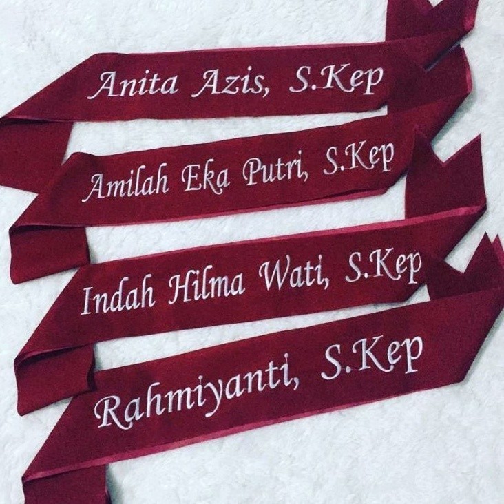 Selempang Wisuda (1HARI JADI) SELEMPANG POLOS ANAK, Selempang bordir selempang nama selempang pita s