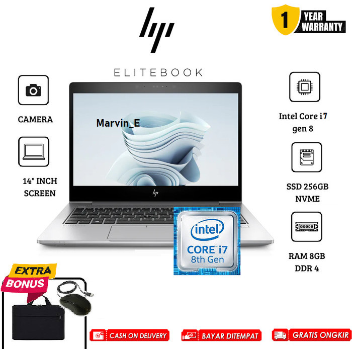 MURAH LAPTOP HP ELITEBOOK 840 G5 CORE i7 GEN 8TH RAM 8GB SSD 512GB VARIAN