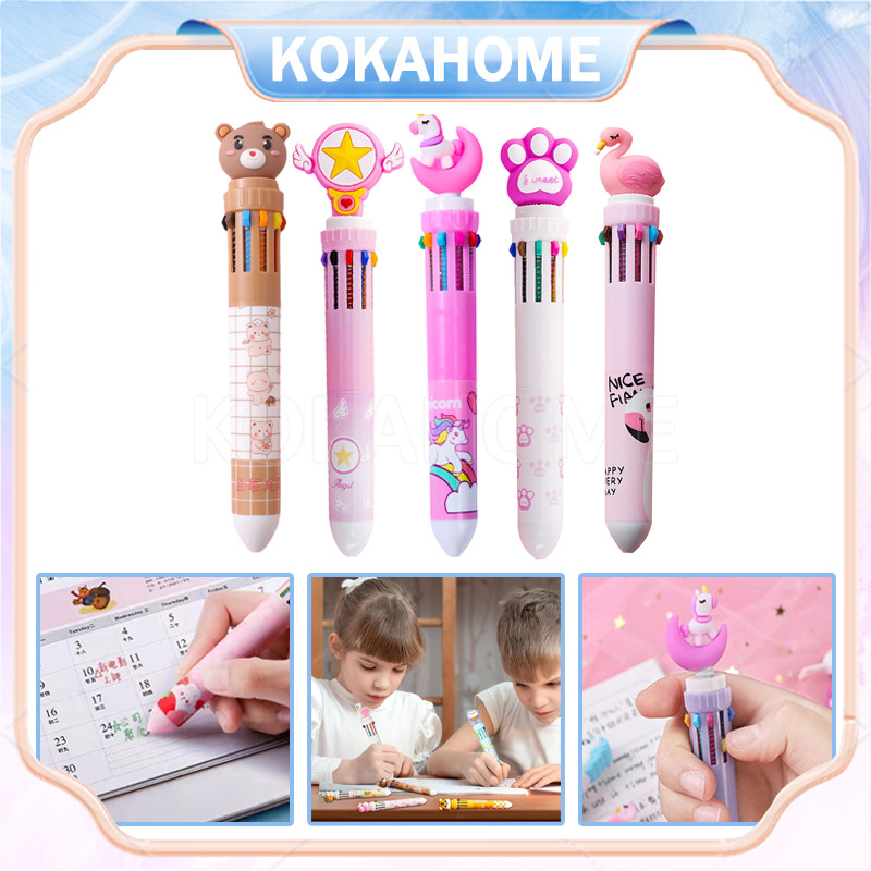 

pulpen 10 warna warni/pulpen anak warna/pulpen karakter 10 warna