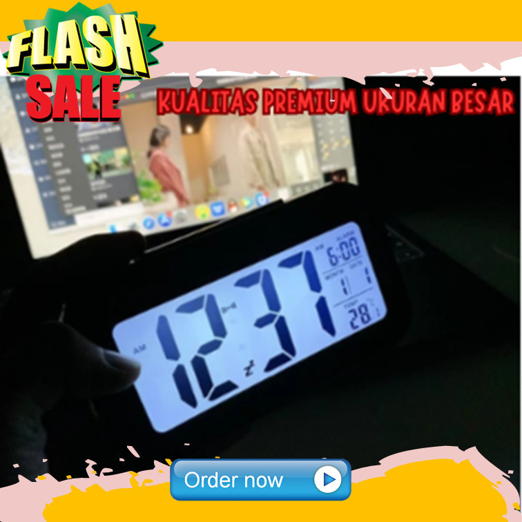 BISA COD Jam Meja Alarm Digital Estetik Jam Meja Smart Alarm Clock Jam Weker Meja Belajar Alarm Aest