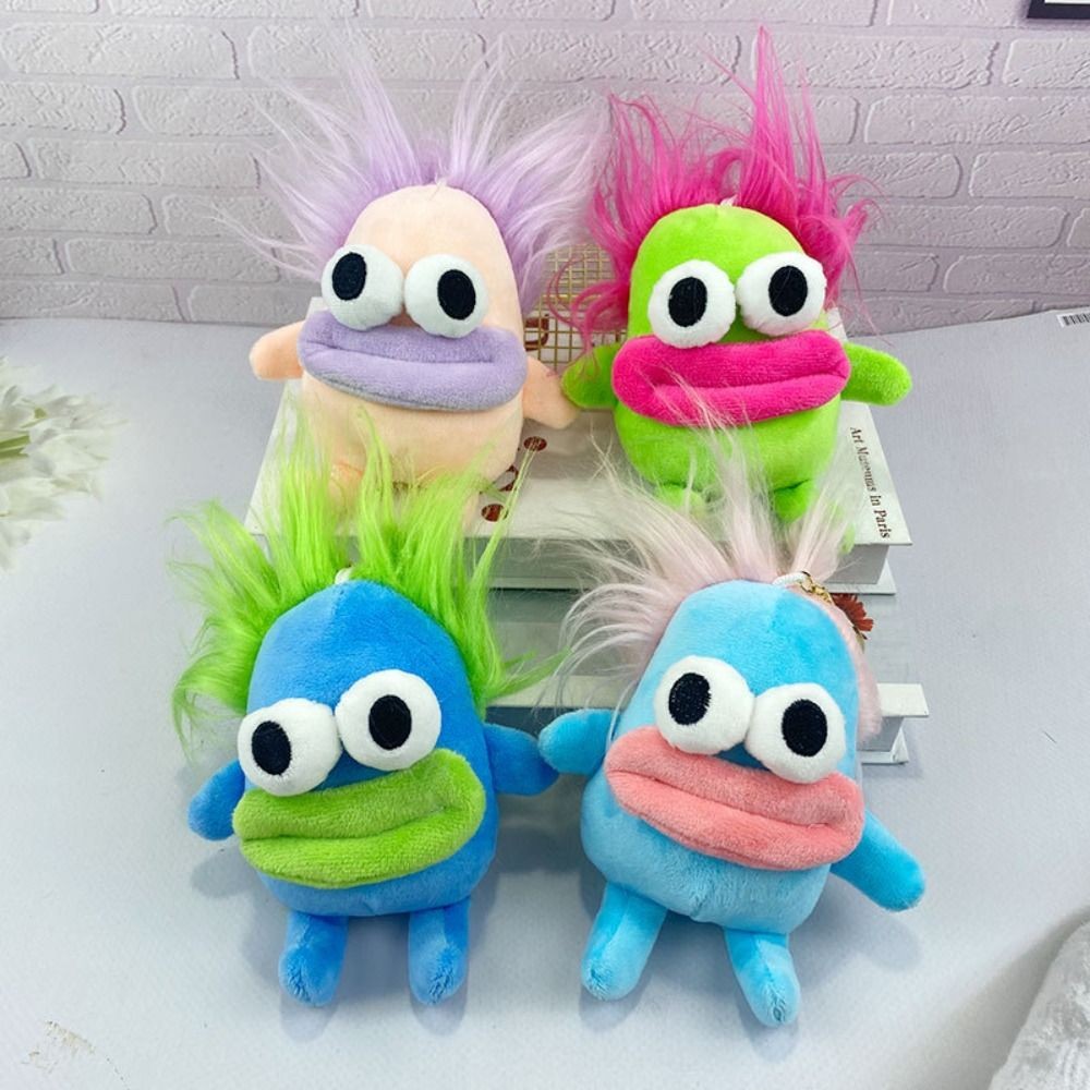 PP Cotton Big Eyed Doll Plush Keychain Soft Plush Big Eyed Doll Pendant Creative Ugly and Cute Big E