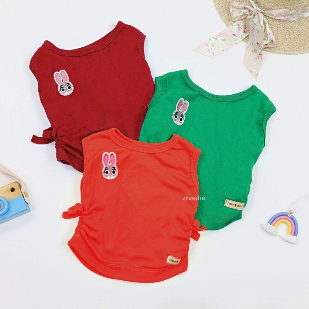 [KNIT] Crop Kpop 1-2 tahun/ Baju Atasan Blouse Crop Korean Anak Perempuan Kaos Knit Cotton Rib Impor