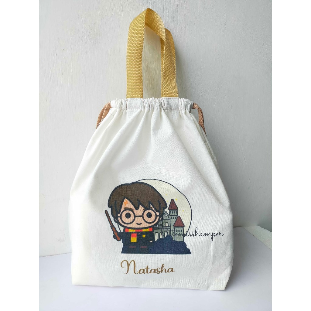 

Goodie bag serut blacu tempat tas custom nama snack ultah anak