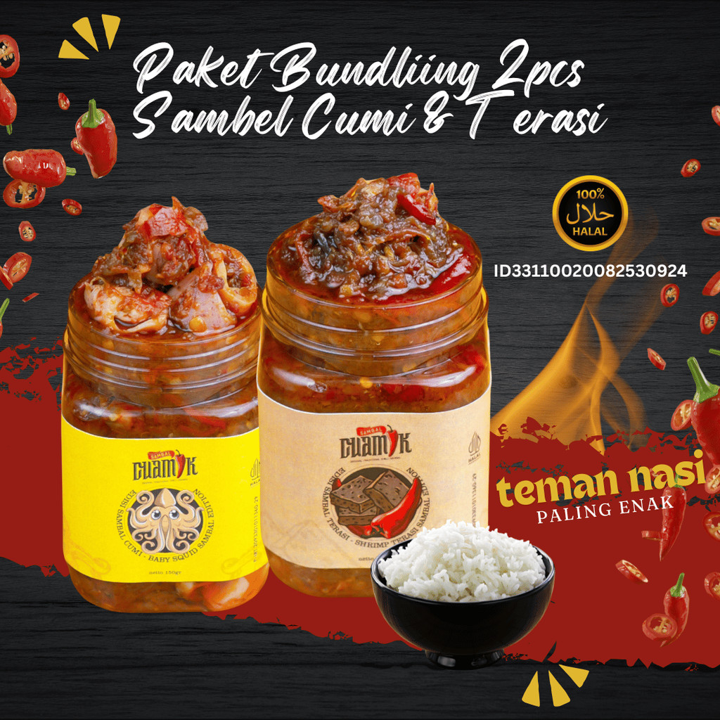 

Paket Bundling2pcs Sambel Cuamik - Sambel Cumi Sambel Terasi Enak,gurih,medok,pedasnikmat