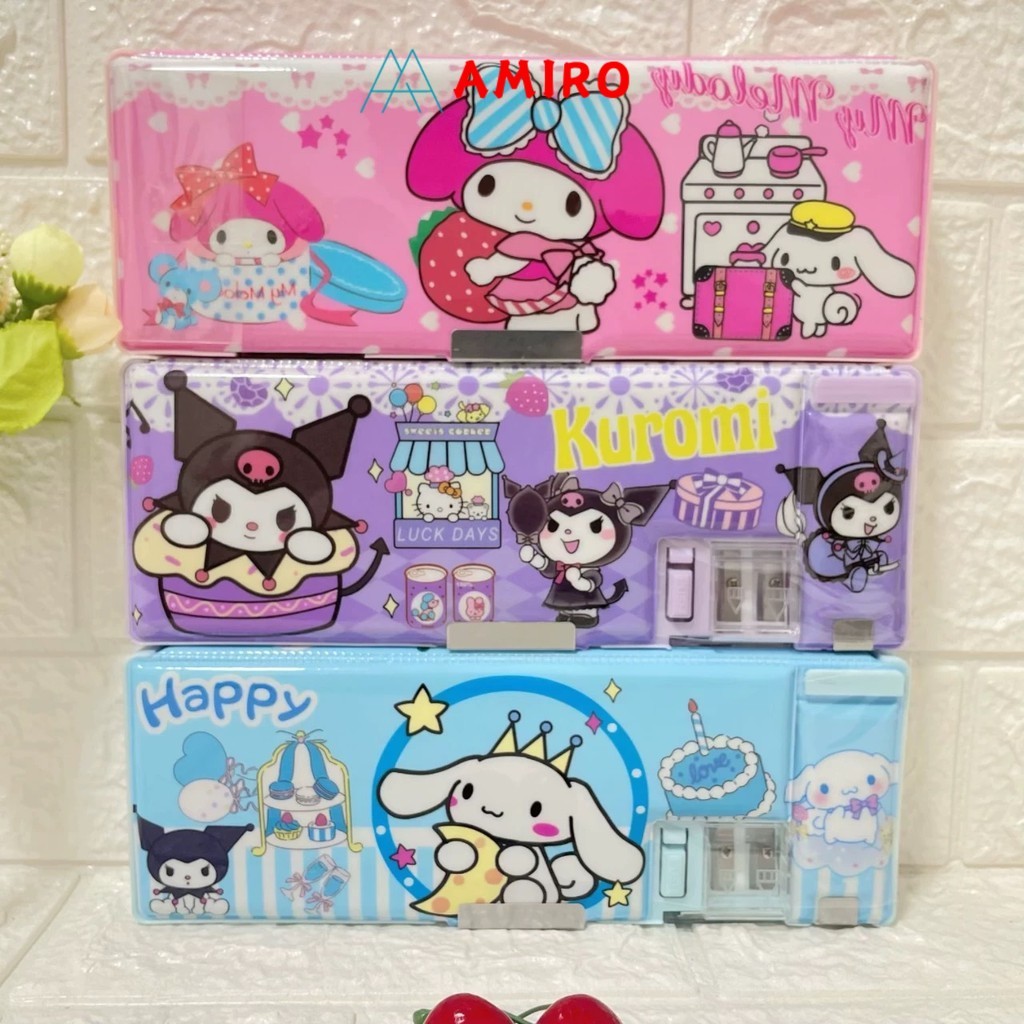 

KOTAK PENSIL MAGNET + SERUTAN 2 SISI / TEMPAT PENSIL PANJANG KARAKTER LUCU / PENCIL CASE SANRIO MELODY KUROMI TANPA ISI