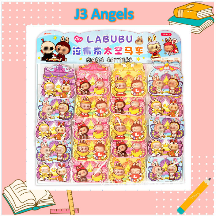 

J3 - Sticker lucu labubu jendela stickers hello labubu