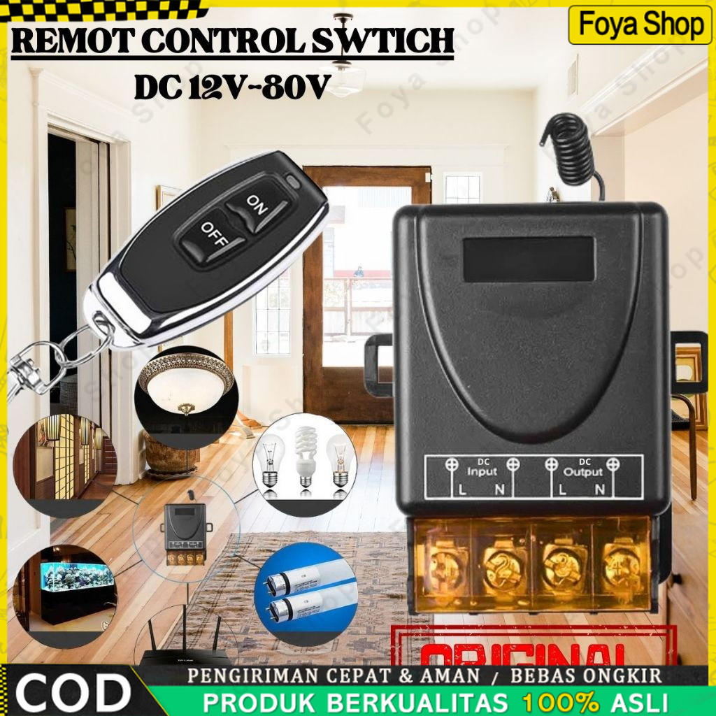 Relay Switch AC 220 DC 12V 1CH Remote Control Saklar on off