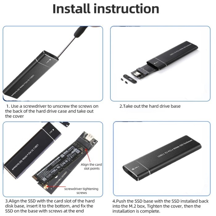 Case M.2 NVME SATA  -  Enclosure NGFF M.2 SATA NVMe External Case - M.2 NVME