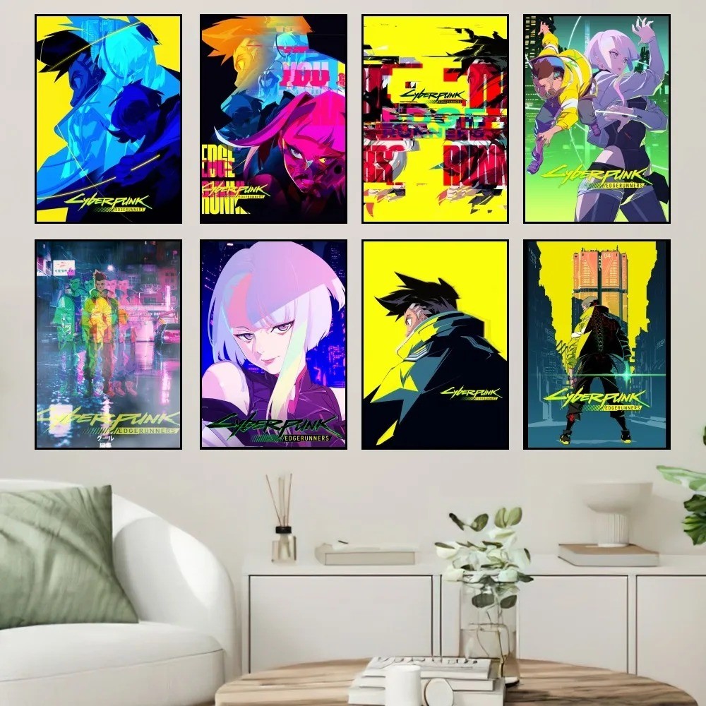 Anime C-Cyberpunk E-Edgerunners Poster Prints Wall Sticker Painting Bedroom Living Room Decoration O