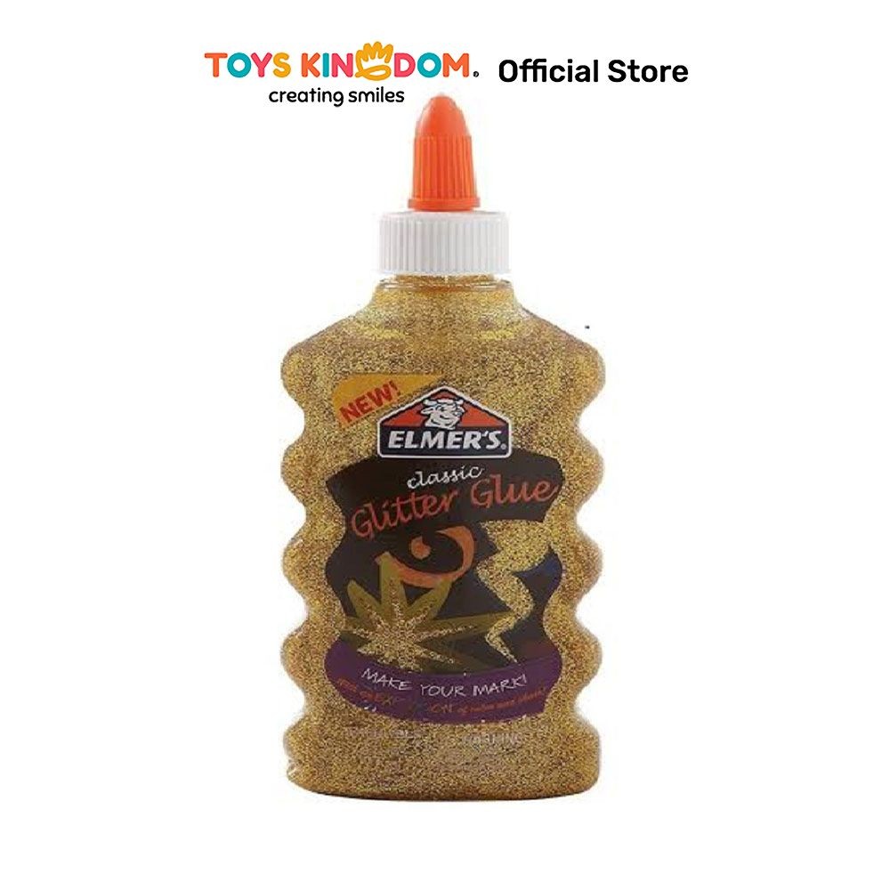 

Toys Kingdom Elmers 177 ml Lem Glitter - Gold Perekat Multi Purpose Glue Mainan Slime Glue Activities