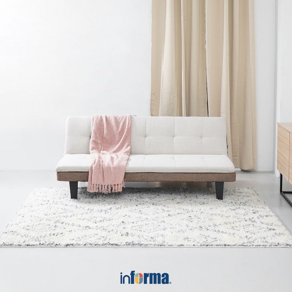 Informa New Windsor Sofa Bed - Krem/Cokelat Tua Tempat Duduk Multifungsi Sofa Tidur 2In1 Kursi Santa