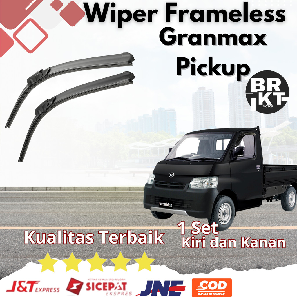 [BISA COD] Wiper Mobil Pick Up Gran Max Sapuan Kaca Mobil Model Frameless Banana Karet 1 Set Ori Var