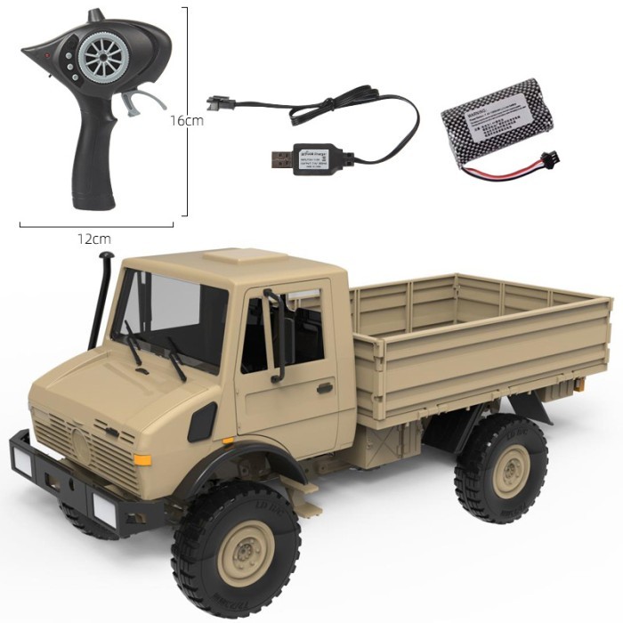 ✨Virtual.C✨ -TERBARU RC 1:12 LD RC Unimog 1300L 4WD Portal axle Full propo RC Adventure - Cokelat, R