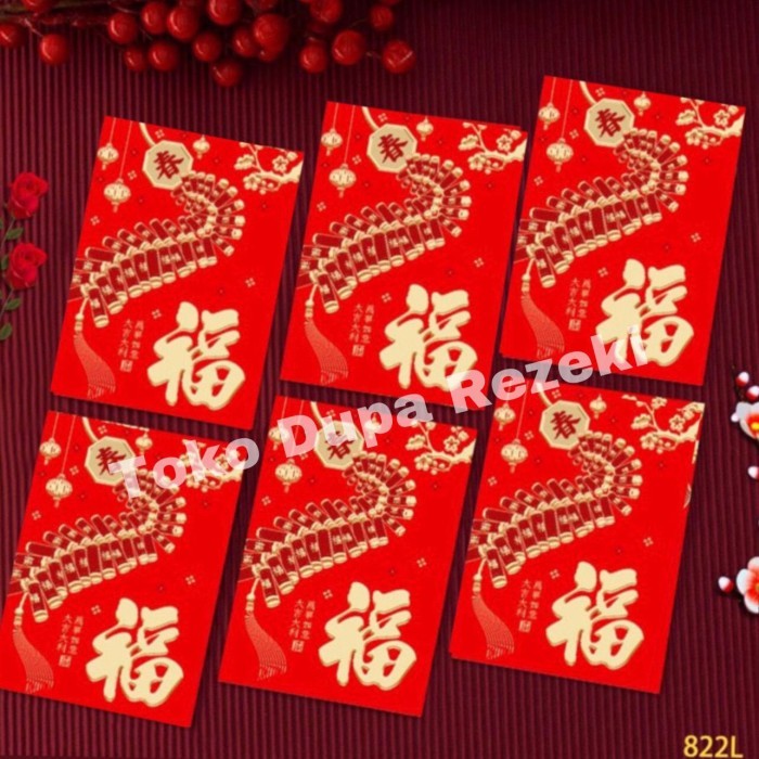 

Angpao fuk angbao fu angpau hoki amplop hok hong bao netral pendek - 01