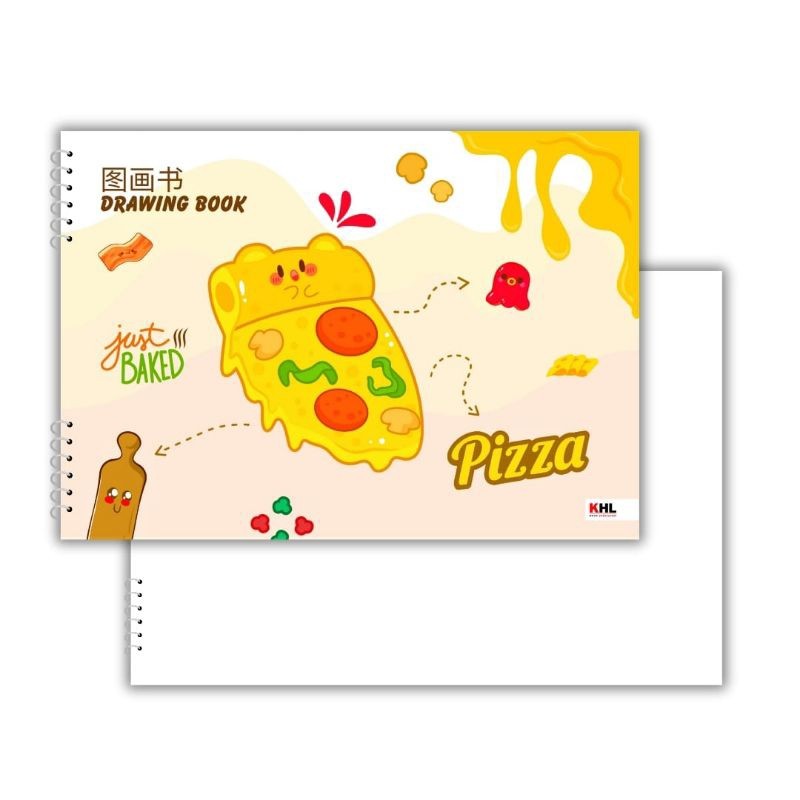 

KHL - Drawing Book / Buku Mewarnai / Sketchbook JILID SPIRAL Edisi Pizza isi 10 lembar